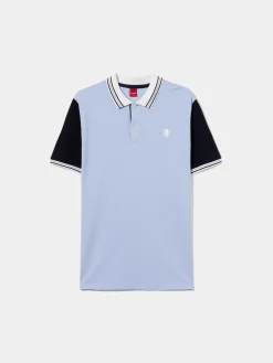 Polo piqué slim fit tricolor|LION OF PORCHES New