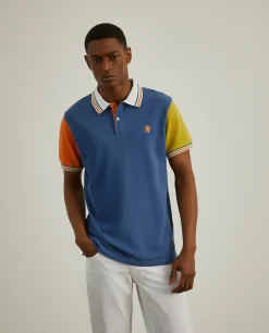 Polo piqué slim fit tricolor|LION OF PORCHES Cheap