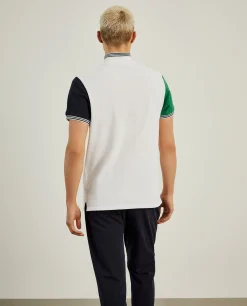 Polo piqué tricolor com fecho|LION OF PORCHES Flash Sale