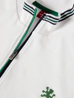 Polo piqué tricolor com fecho|LION OF PORCHES Flash Sale