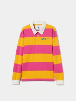 Polo rugby de manga comprida com padrão de riscas|LION OF PORCHES Fashion