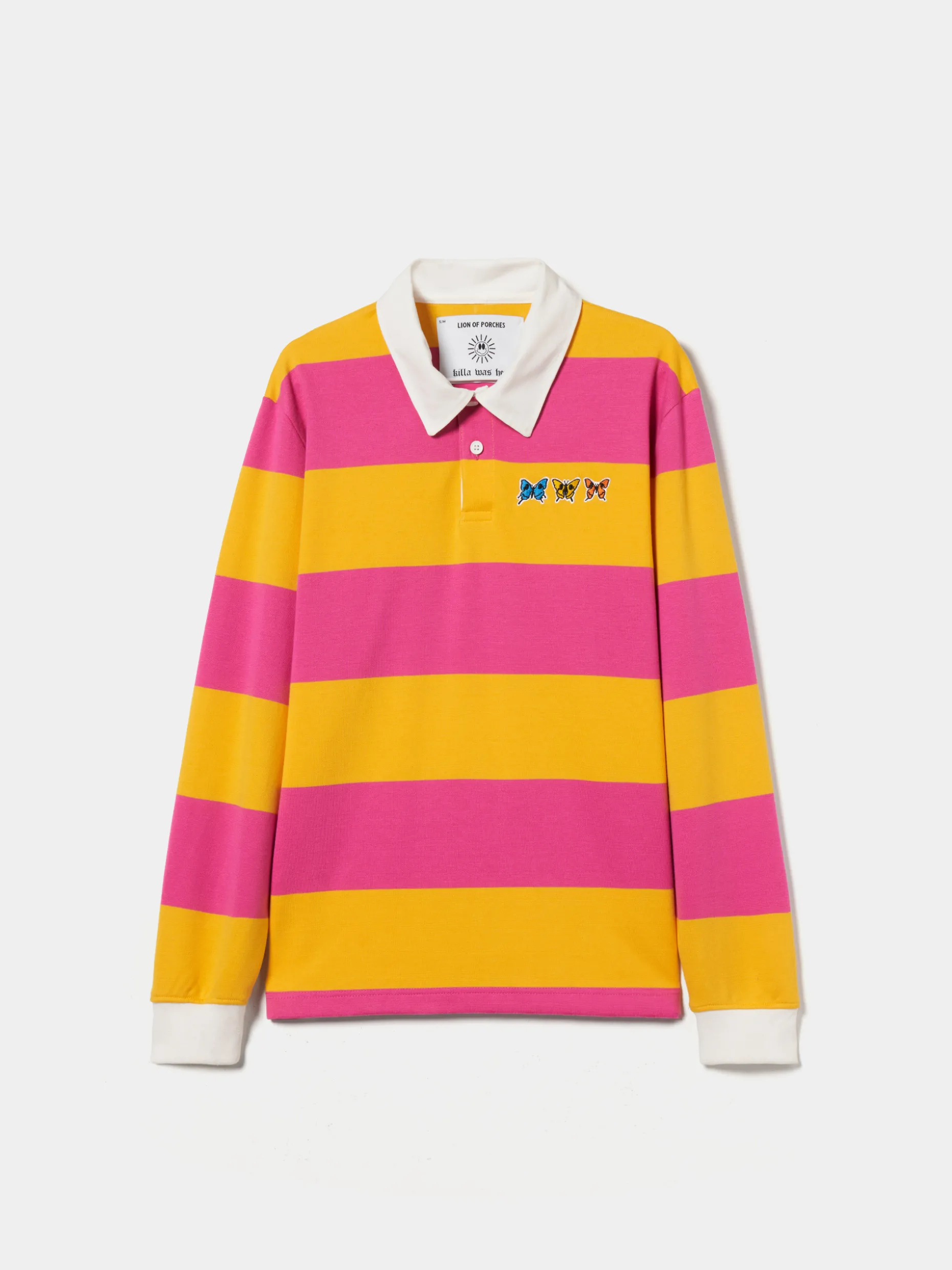 Polo rugby de manga comprida com padrão de riscas|LION OF PORCHES Fashion