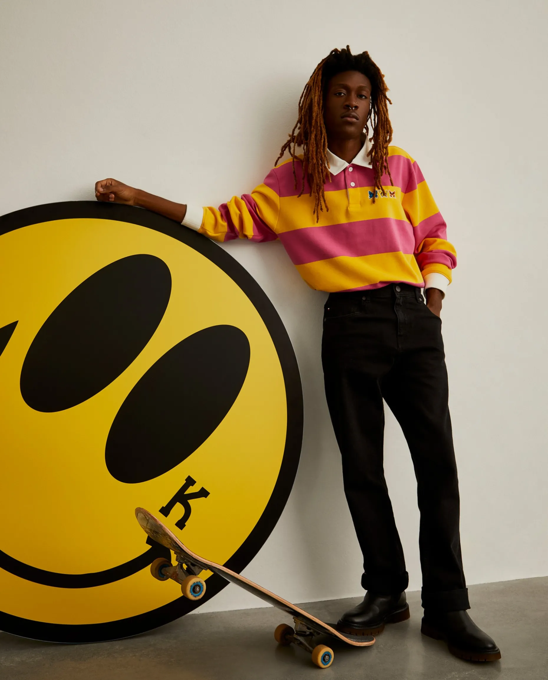 Polo rugby de manga comprida com padrão de riscas|LION OF PORCHES Fashion