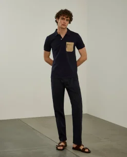 Polo slim fit com bolso em contraste|LION OF PORCHES Shop
