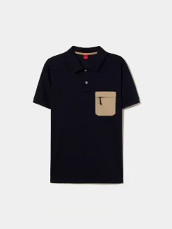 Polo slim fit com bolso em contraste|LION OF PORCHES Shop