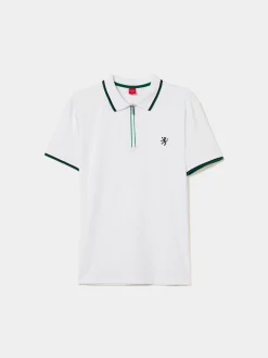 Polo slim fit com fecho e riscas|LION OF PORCHES Sale