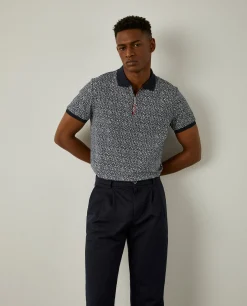 Polo slim fit com padrão de flores|LION OF PORCHES Best