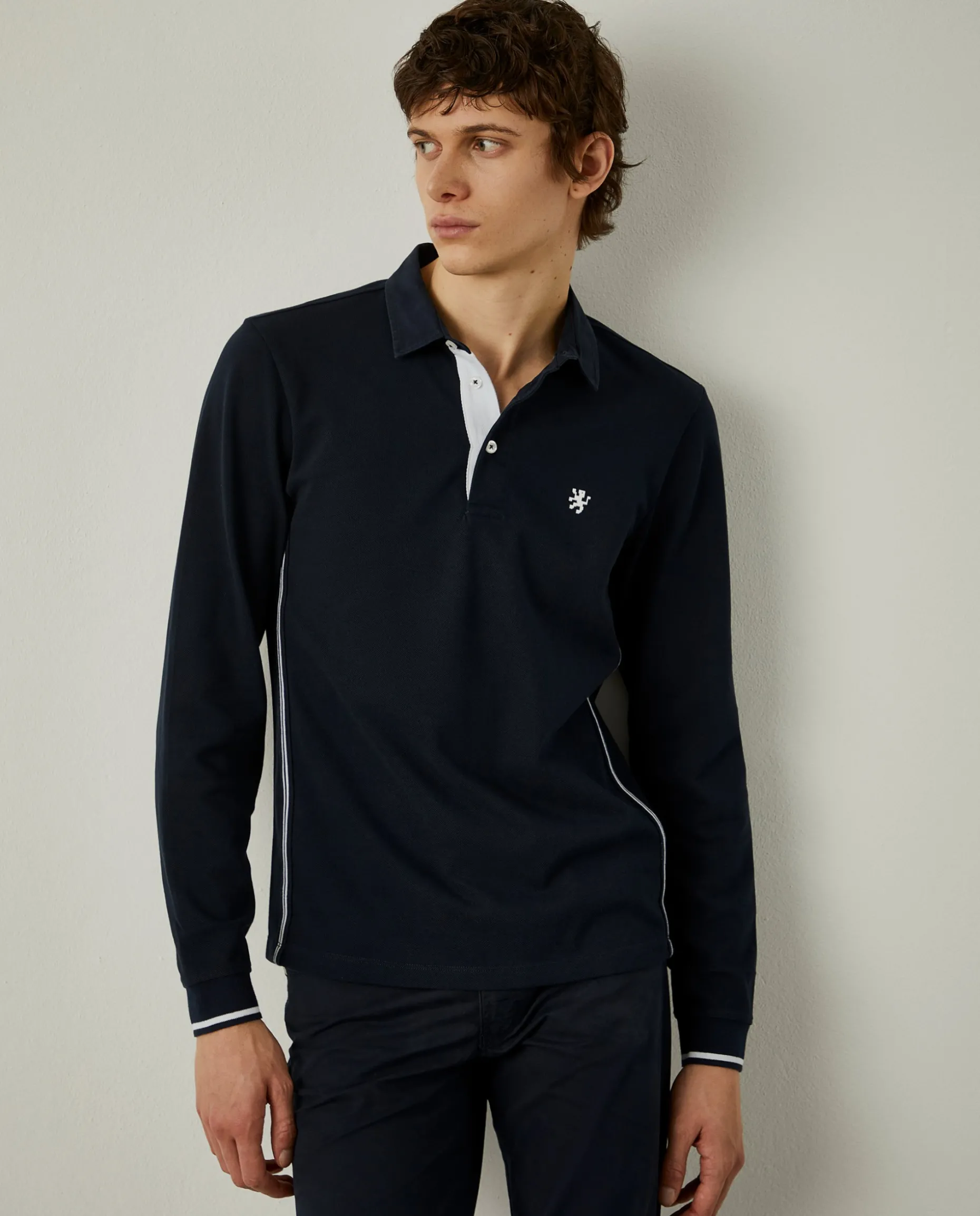 Polo slim fit de manga comprida|LION OF PORCHES New