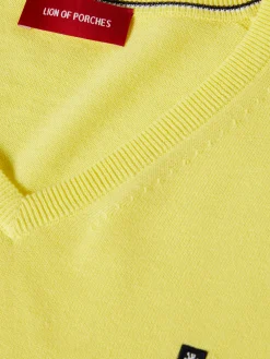 Pullover de algodão com decote em V|LION OF PORCHES New