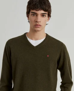 Pullover de lã decote em bico|LION OF PORCHES New