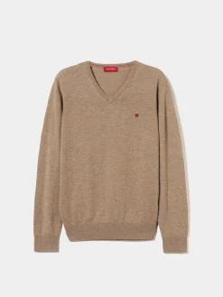 Pullover de lã decote em V|LION OF PORCHES Hot