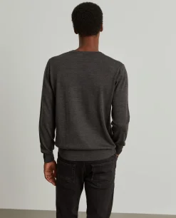 Pullover de lã decote em V|LION OF PORCHES Store