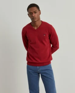 Pullover decote em V mistura de lã|LION OF PORCHES Online