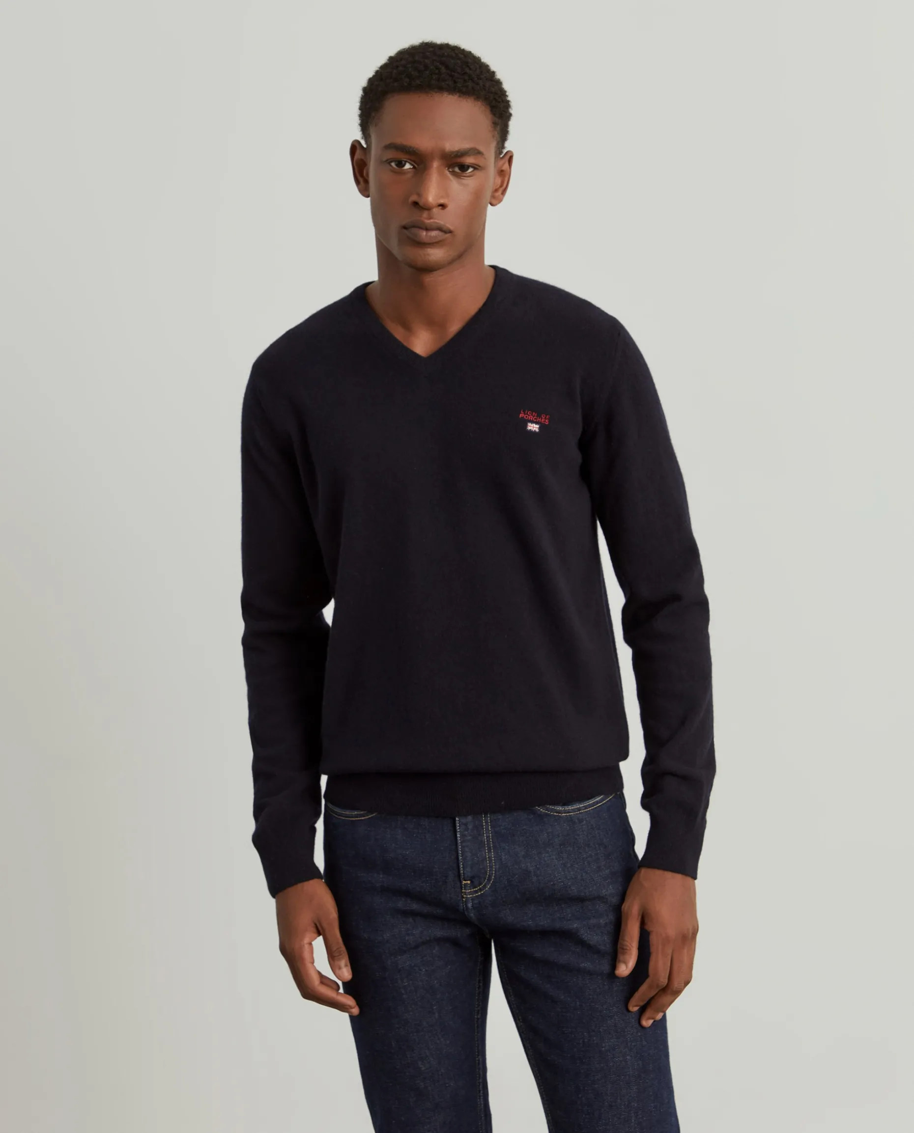 Pullover decote em V mistura de lã|LION OF PORCHES Best Sale