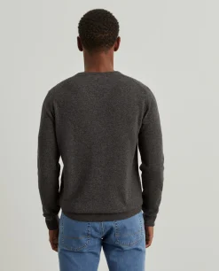 Pullover decote em V mistura de lã|LION OF PORCHES Fashion