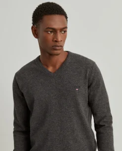 Pullover decote em V mistura de lã|LION OF PORCHES Fashion