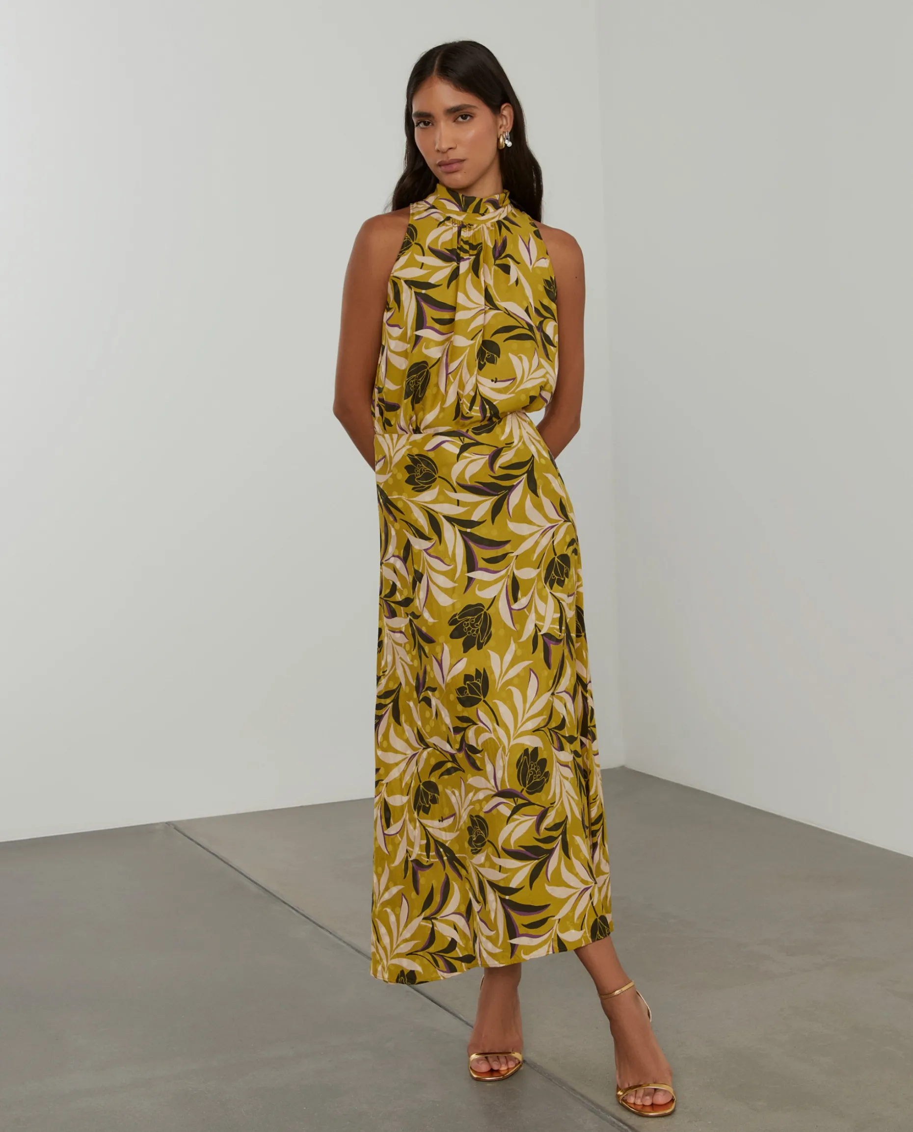 Saia comprida padrão tropical|LION OF PORCHES Fashion