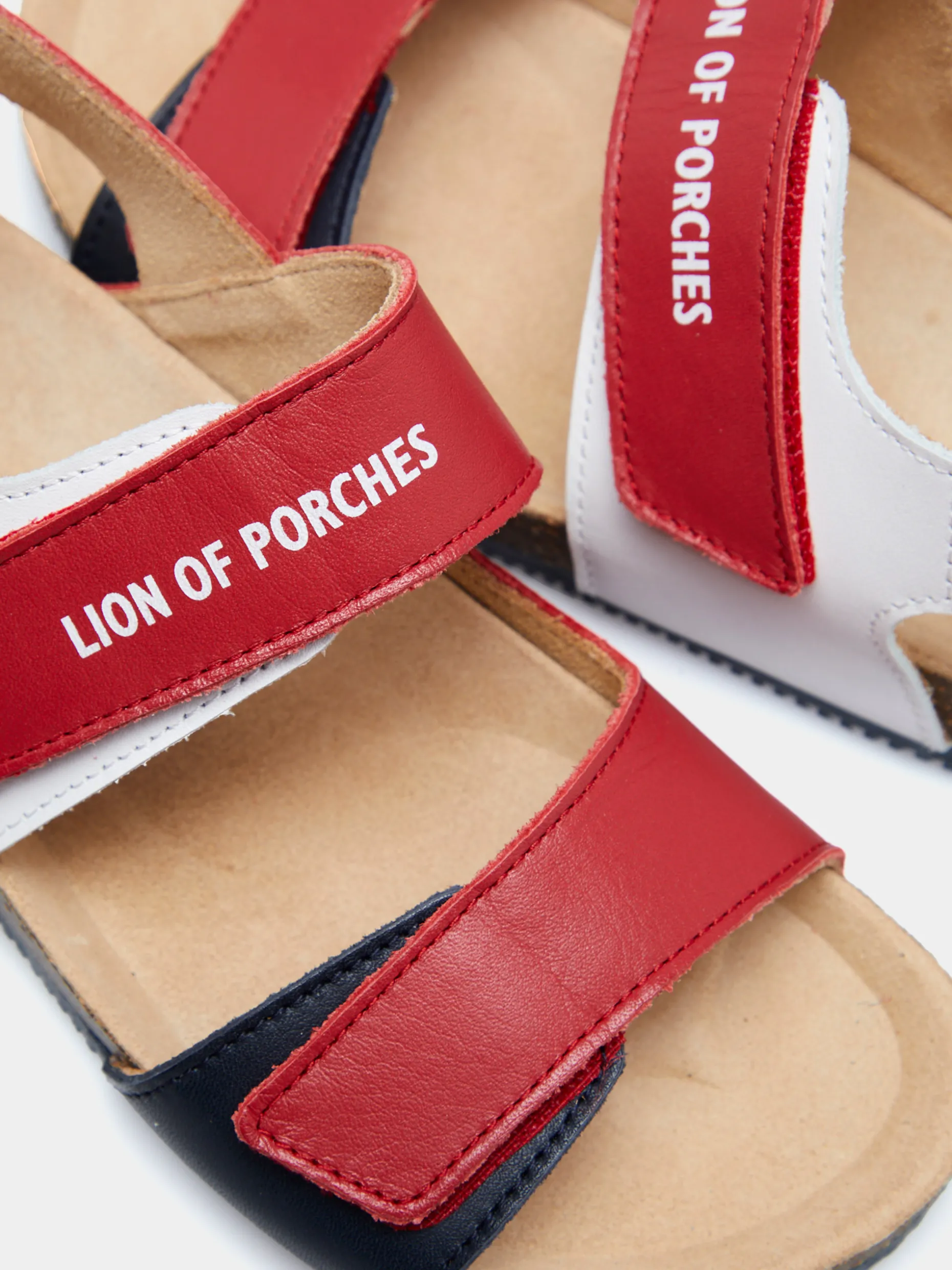 Sandália de tiras tricolor em pele|LION OF PORCHES Cheap