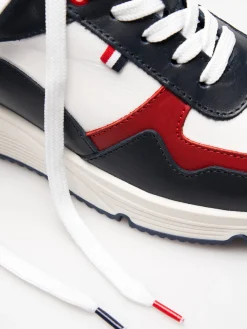 Sapatilha tricolor em pele|LION OF PORCHES Store