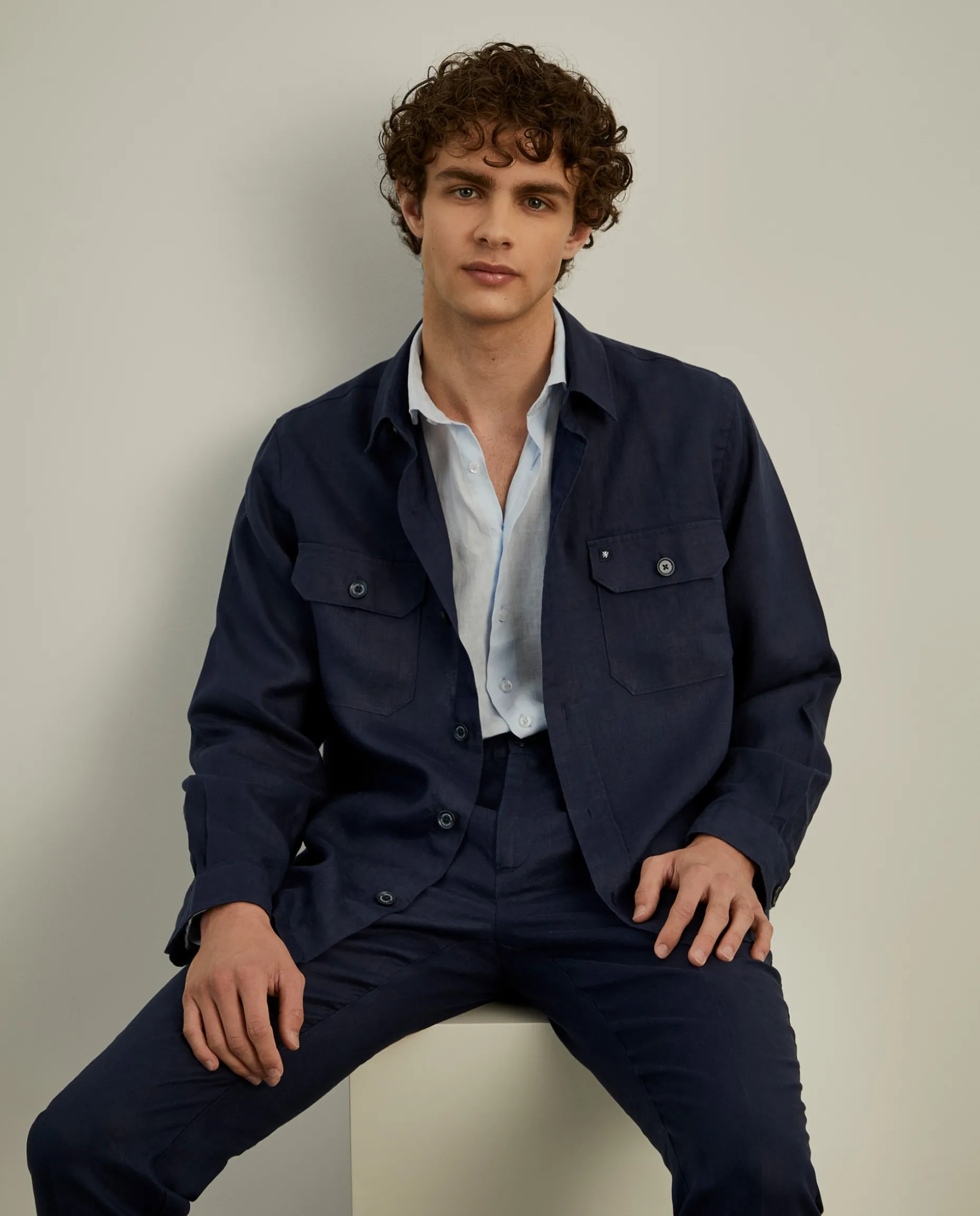 Sobrecamisa com bolsos 100% linho|LION OF PORCHES New