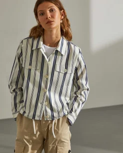 Sobrecamisa com riscas e cintura ajustável|LION OF PORCHES New