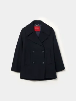 Sobretudo cruzado oversize mistura de lã|LION OF PORCHES New