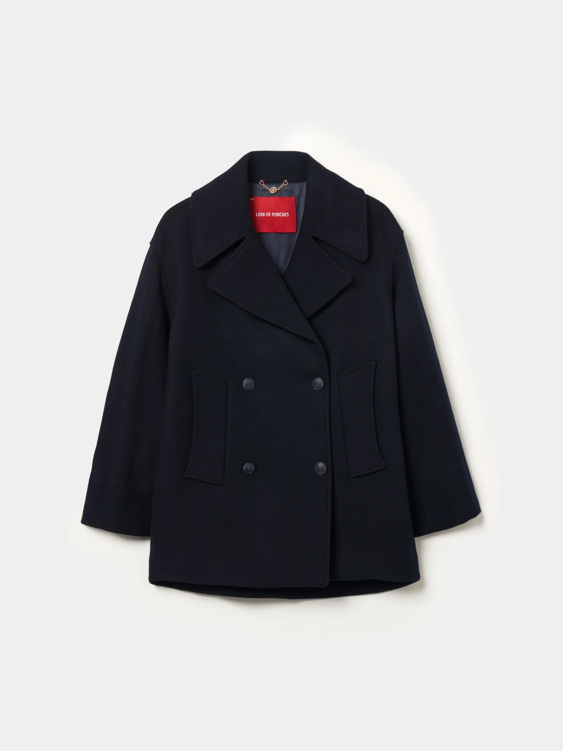 Sobretudo cruzado oversize mistura de lã|LION OF PORCHES New