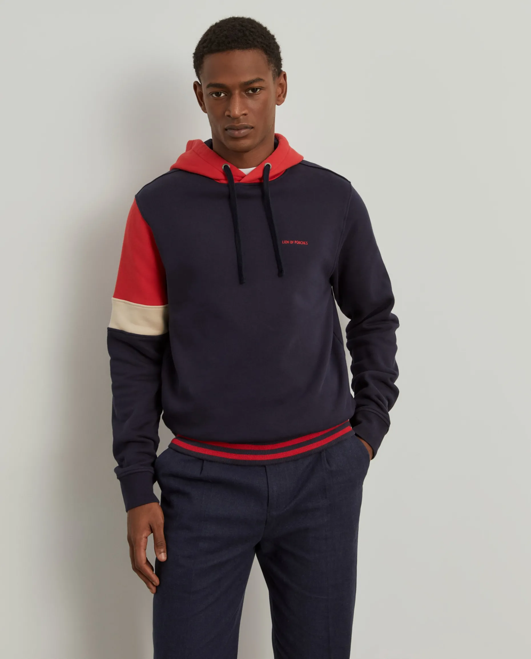 Sweater com capuz color block|LION OF PORCHES Best