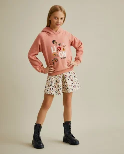 Sweater com capuz e bordado de flores|LION OF PORCHES Store
