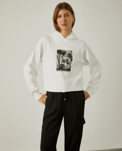 Sweater com capuz e estampado tropical|LION OF PORCHES Cheap