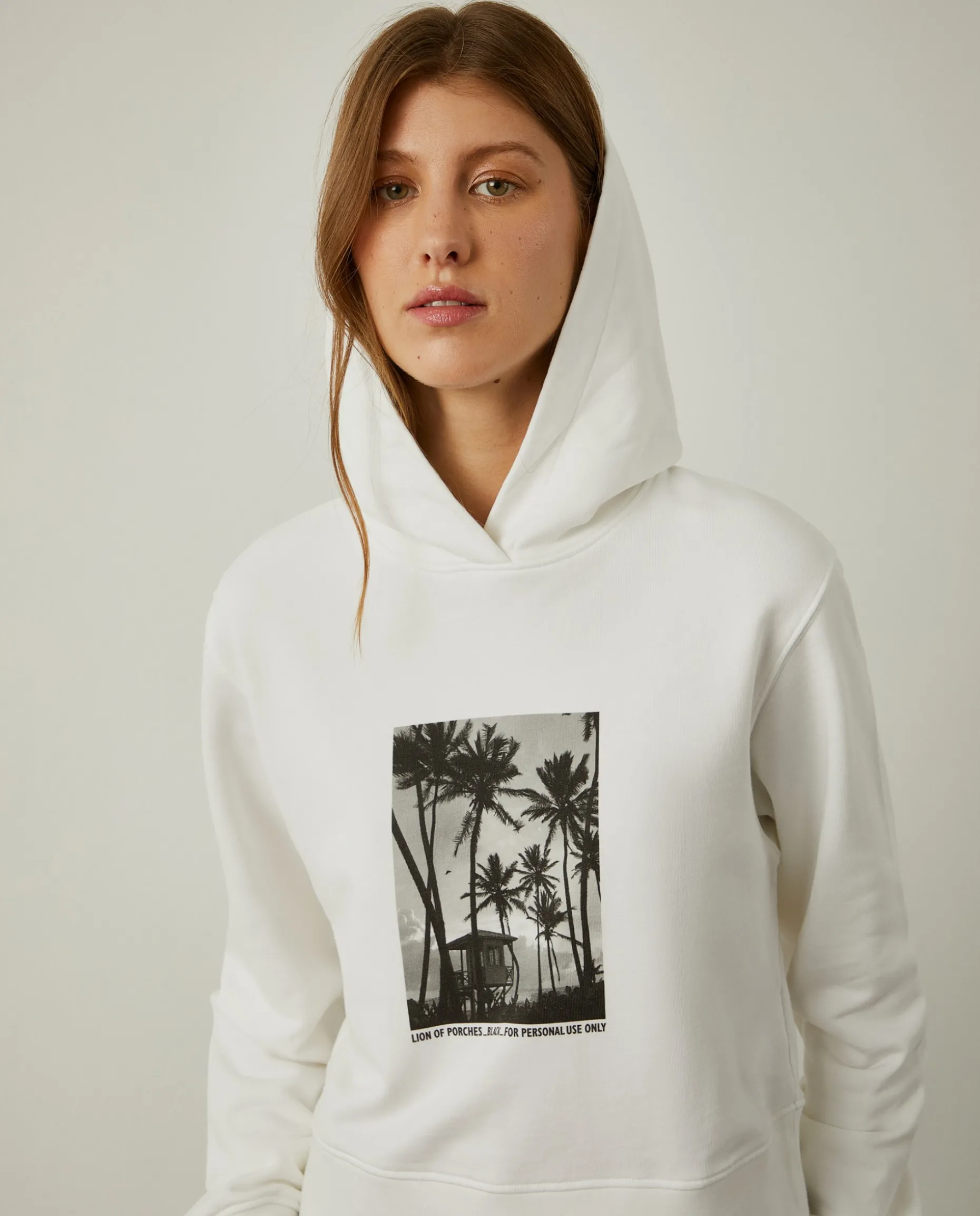 Sweater com capuz e estampado tropical|LION OF PORCHES Cheap