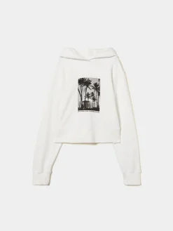 Sweater com capuz e estampado tropical|LION OF PORCHES Cheap