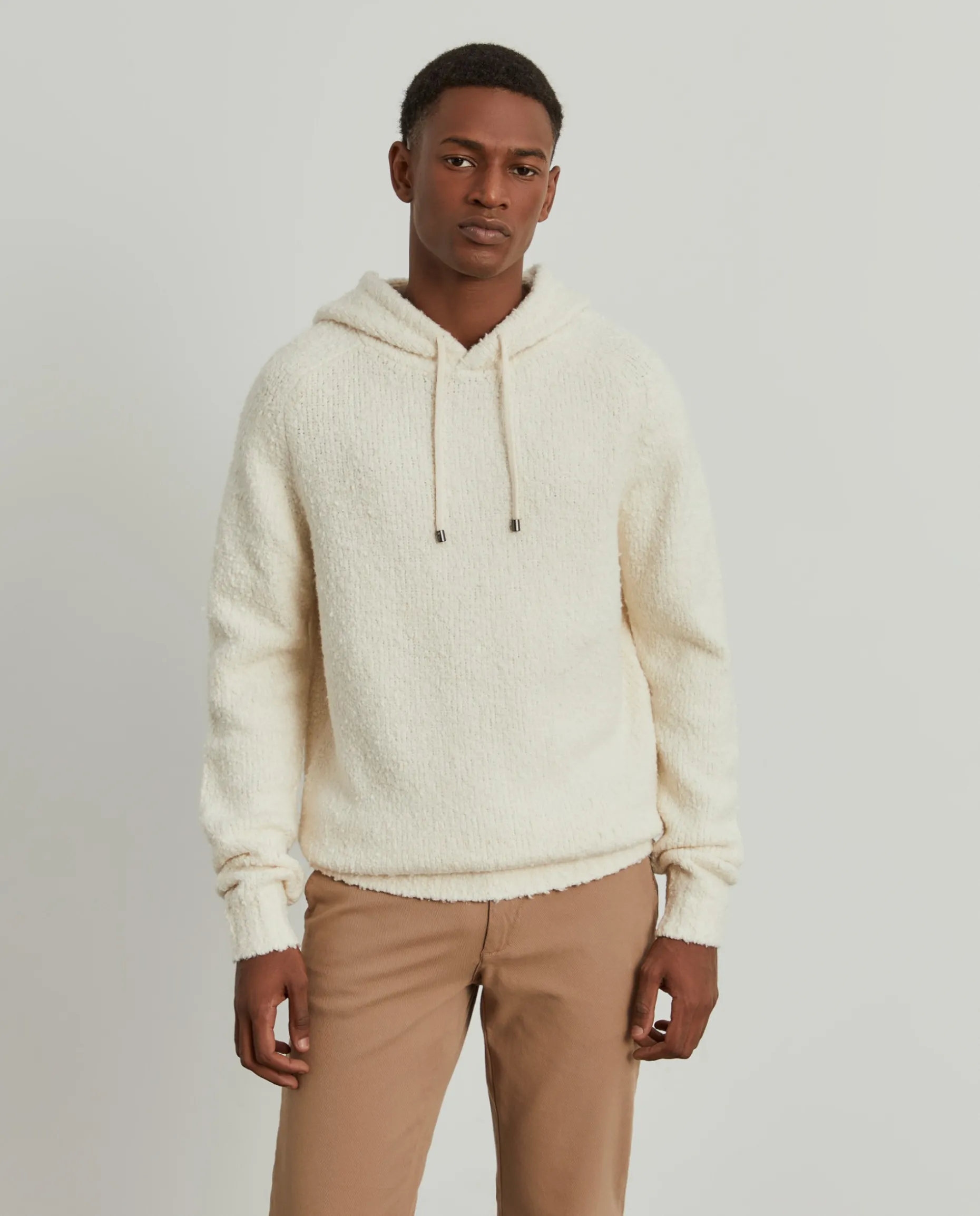 Sweater com capuz em malha estruturada|LION OF PORCHES Outlet