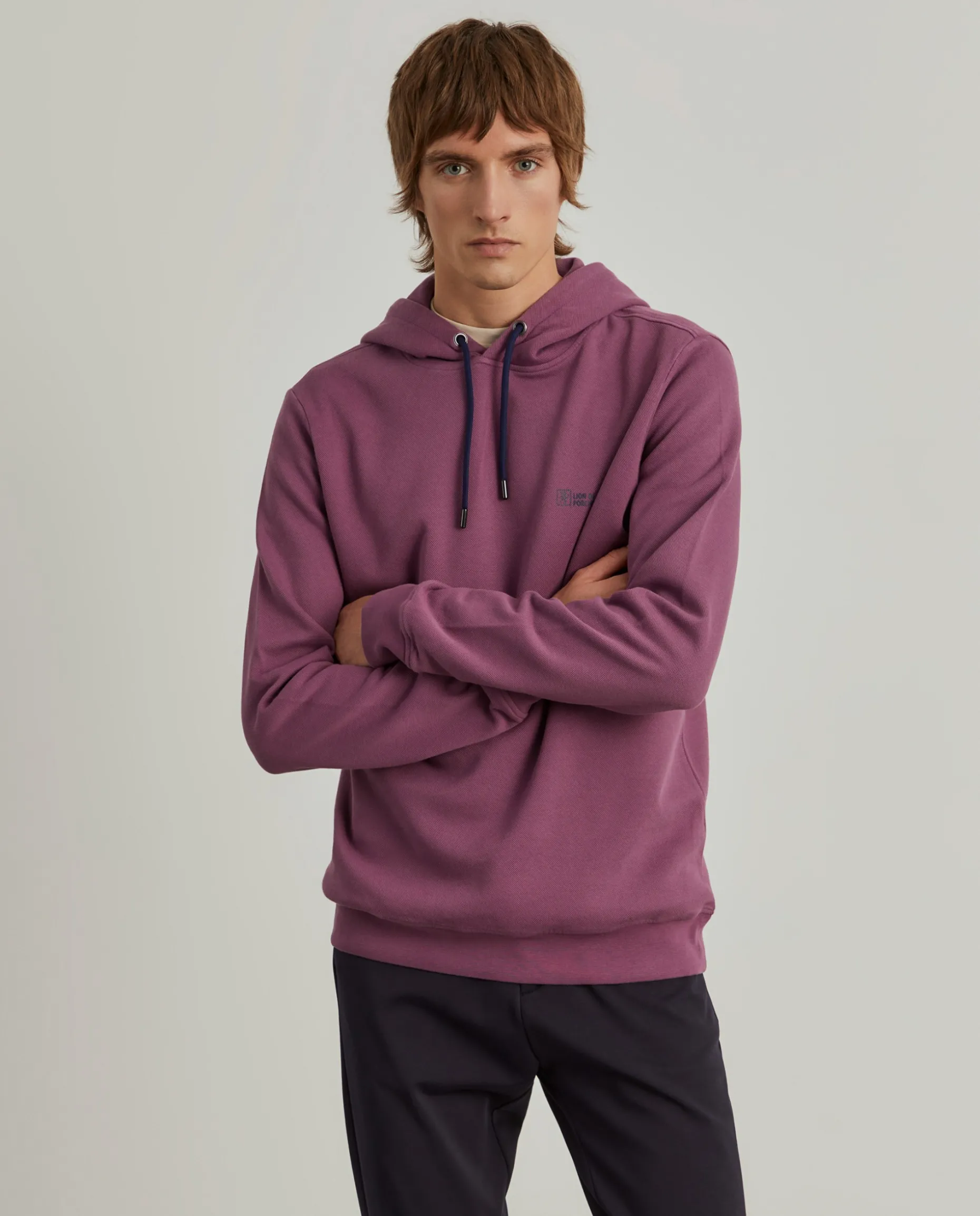 Sweater com capuz em malha piqué|LION OF PORCHES Best Sale