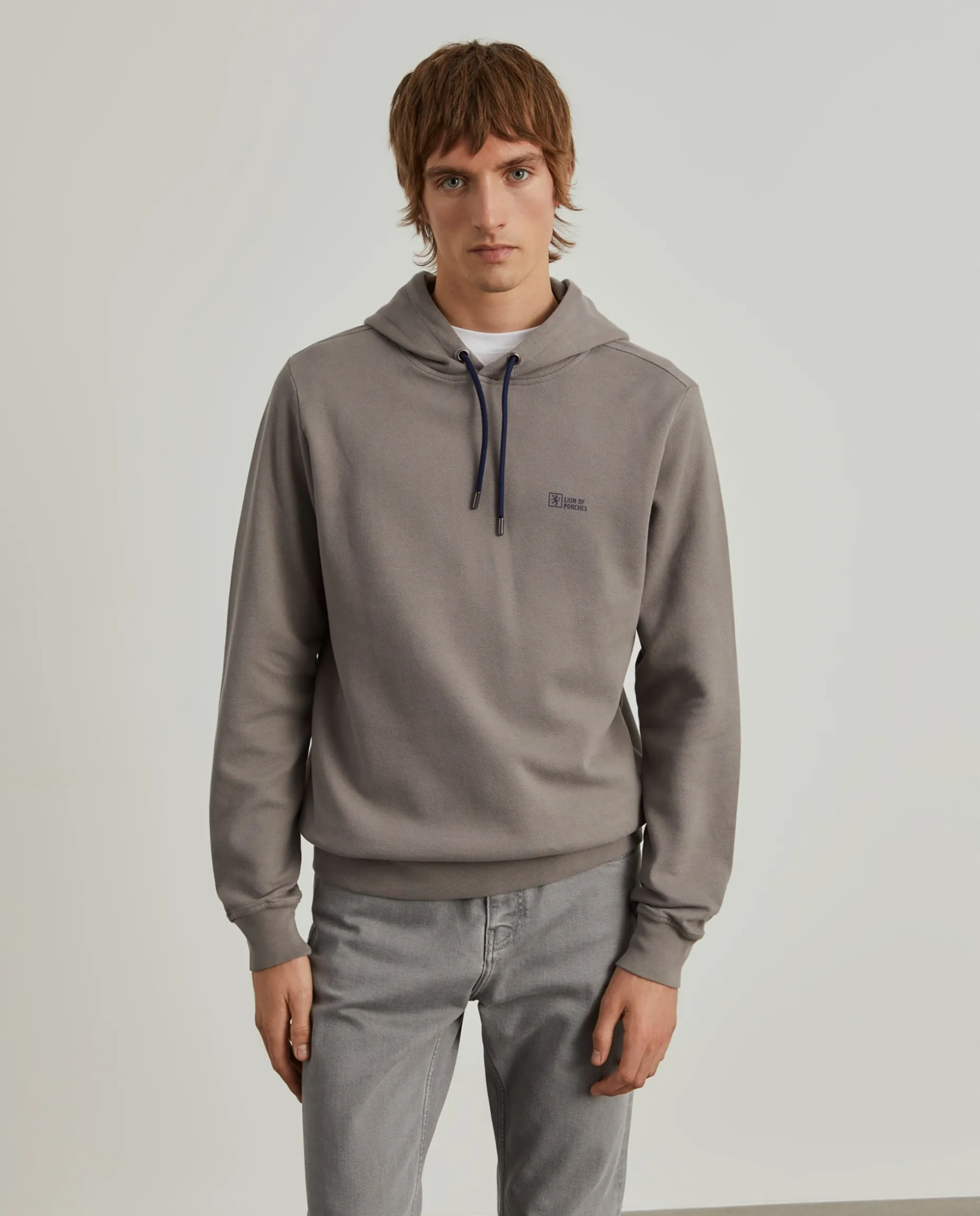 Sweater com capuz em malha piqué|LION OF PORCHES Sale