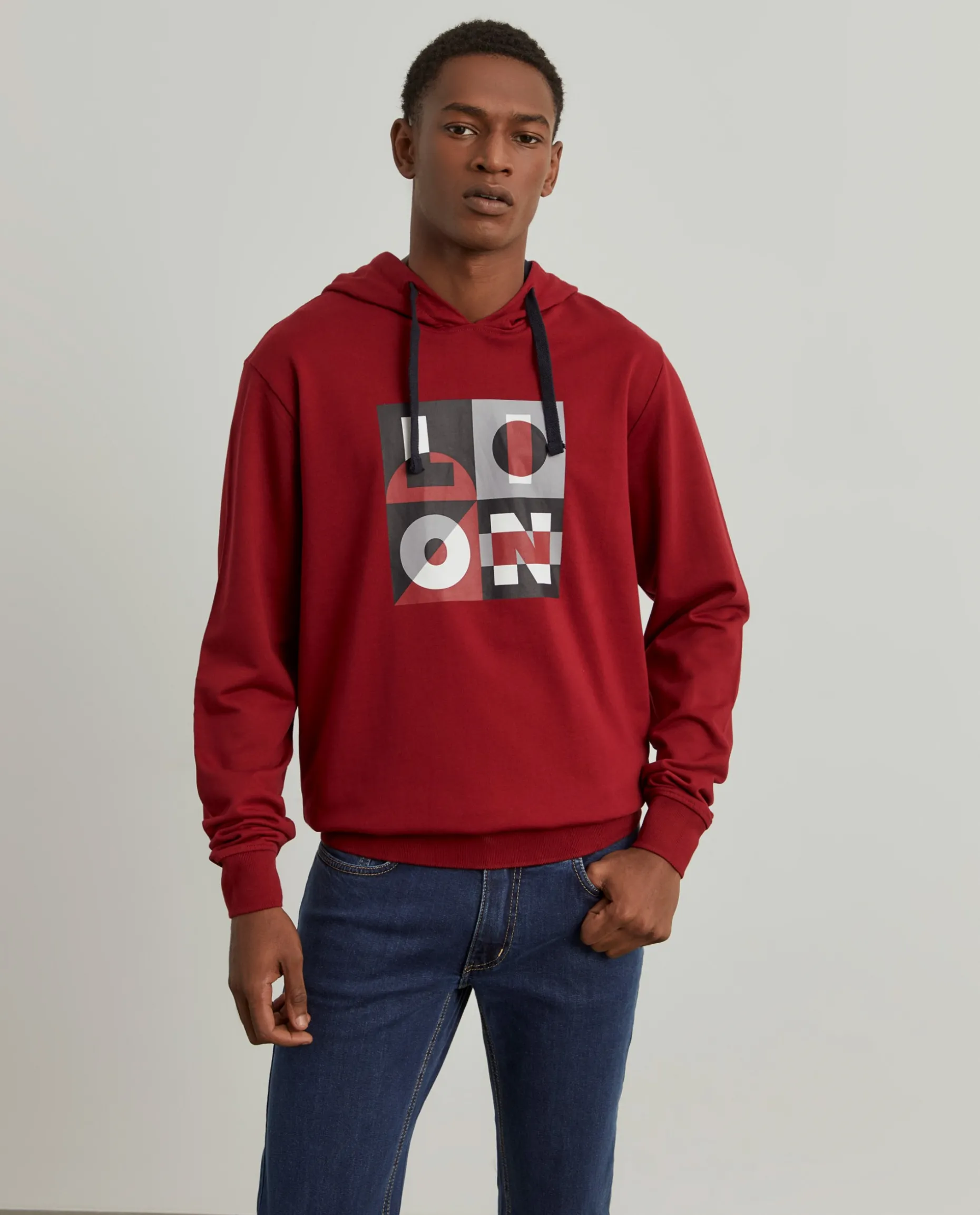Sweater com estampado e capuz|LION OF PORCHES Cheap