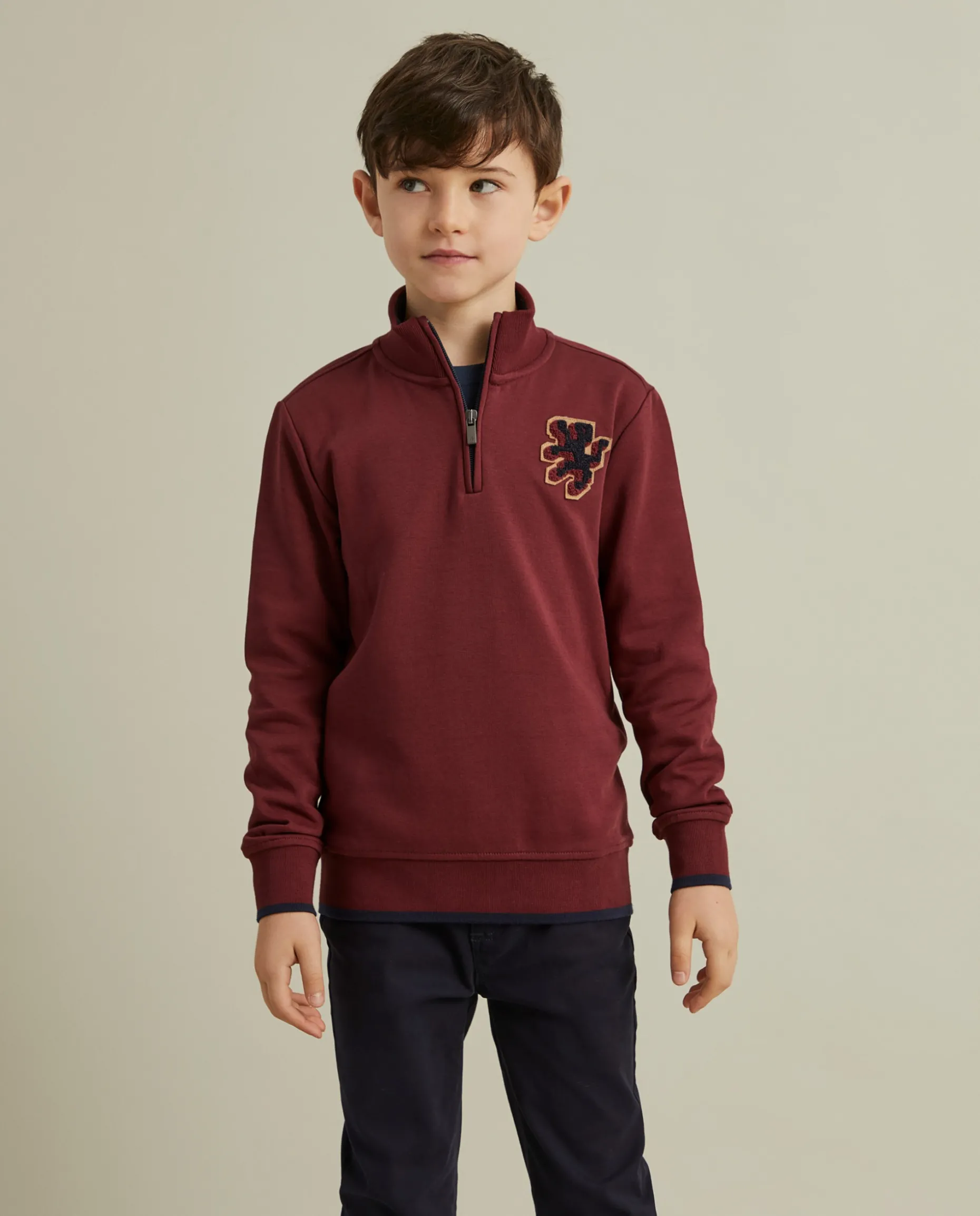 Sweater com fecho e riscas em contraste|LION OF PORCHES Hot