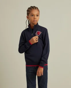 Sweater com fecho e riscas em contraste|LION OF PORCHES Cheap