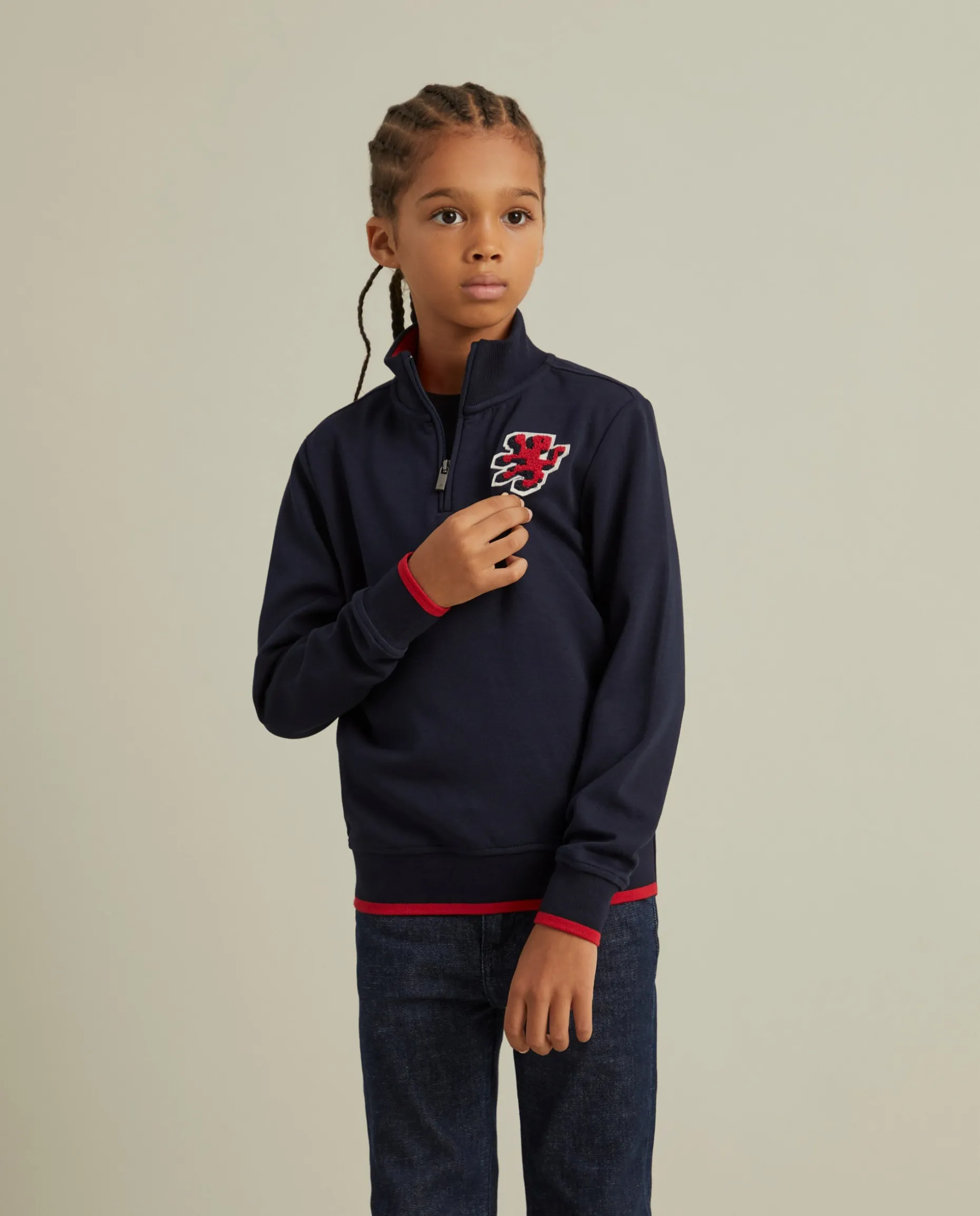 Sweater com fecho e riscas em contraste|LION OF PORCHES Cheap