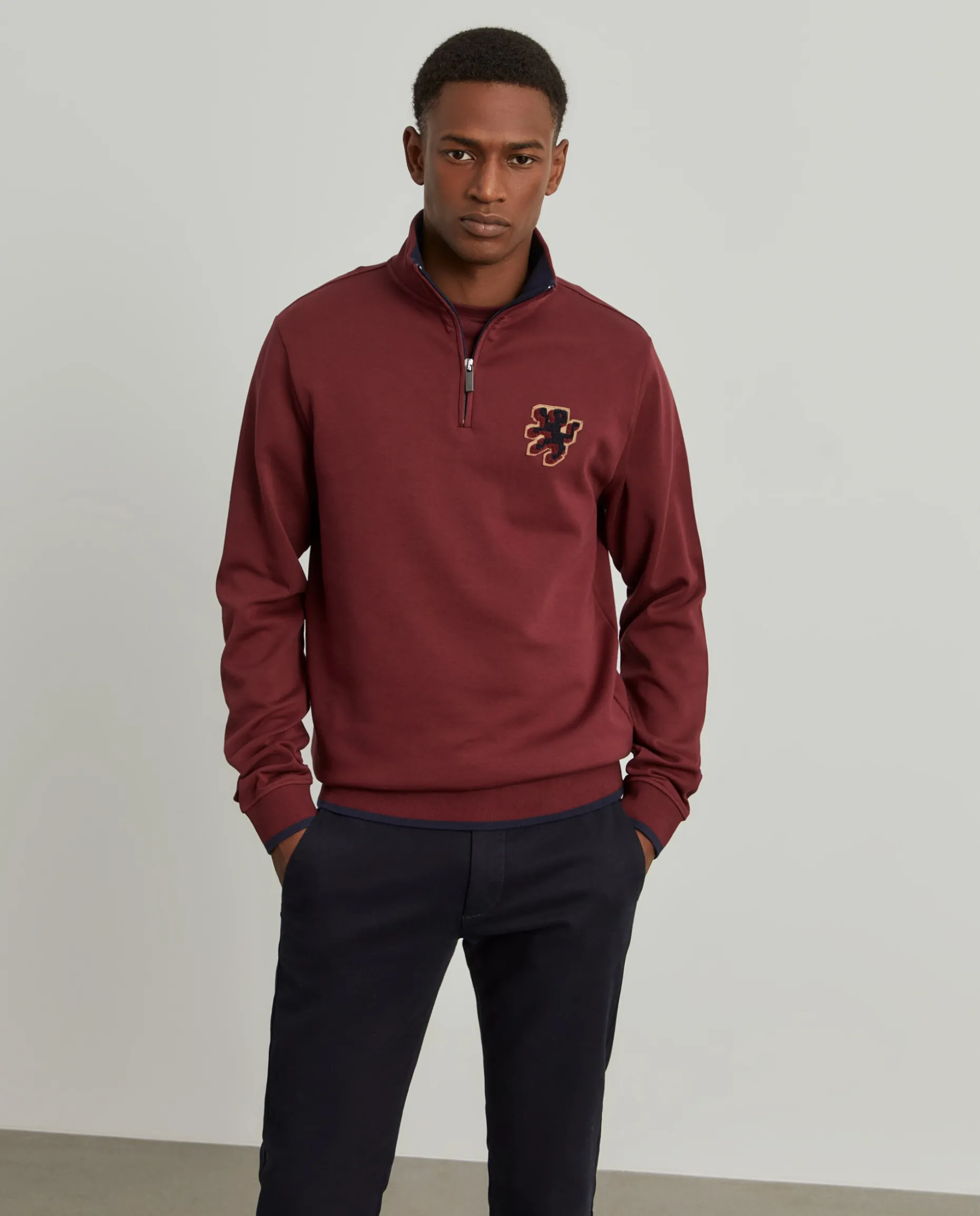 Sweater com fecho em algodão|LION OF PORCHES Cheap