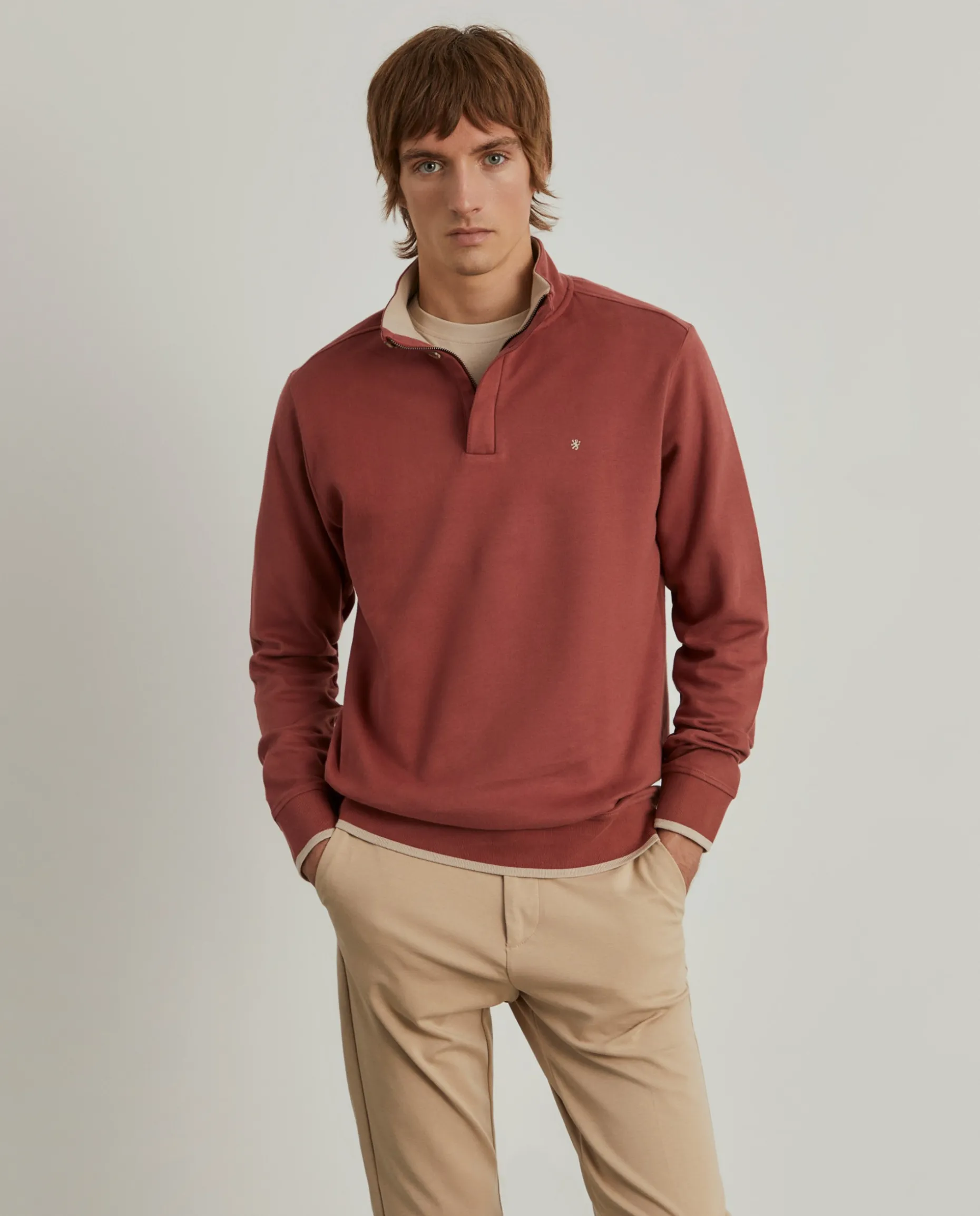 Sweater de algodão com botões e meio fecho|LION OF PORCHES Hot