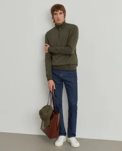 Sweater de algodão com botões e meio fecho|LION OF PORCHES Cheap
