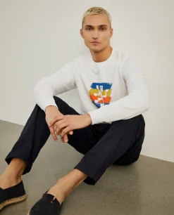 Sweater de gola redonda com estampado|LION OF PORCHES Clearance