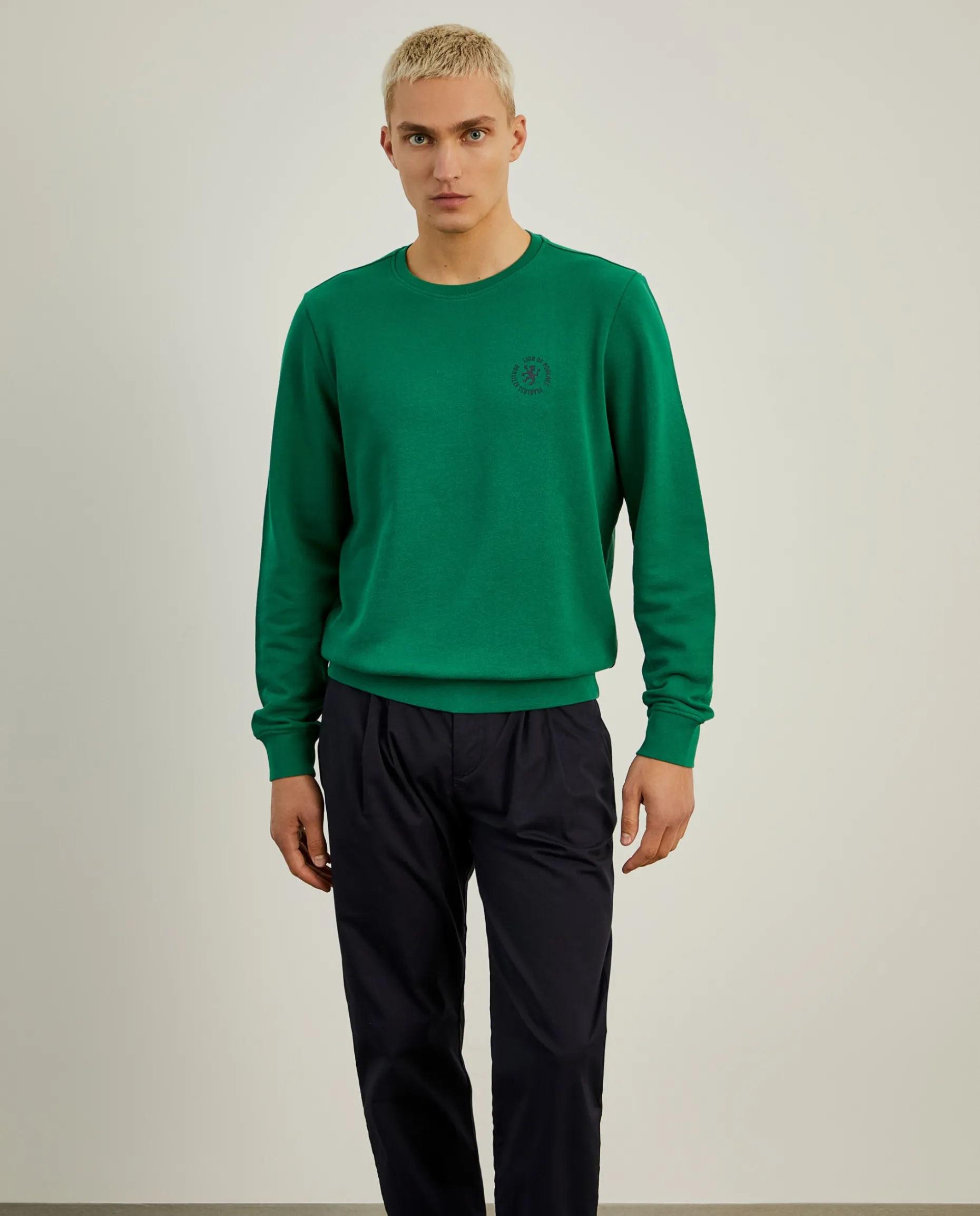Sweater de gola redonda em algodão|LION OF PORCHES Clearance