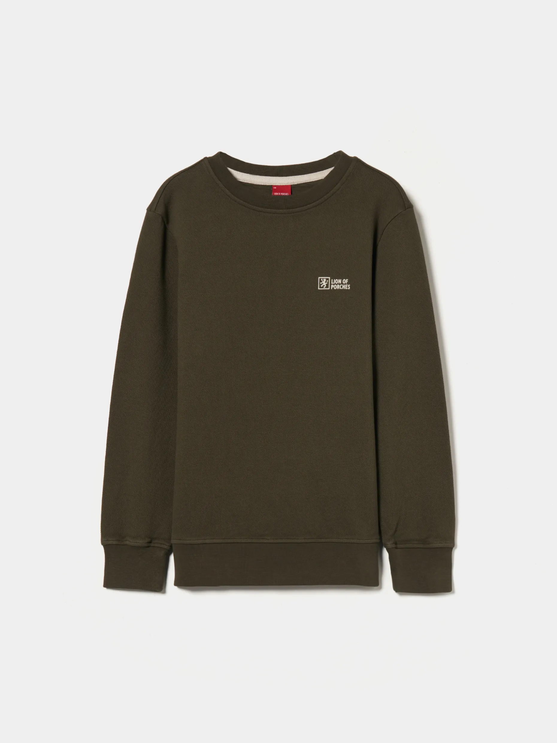 Sweater decote redondo em malha piqué|LION OF PORCHES Store