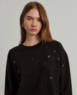 Sweater pormenor lantejoulas|LION OF PORCHES Best Sale