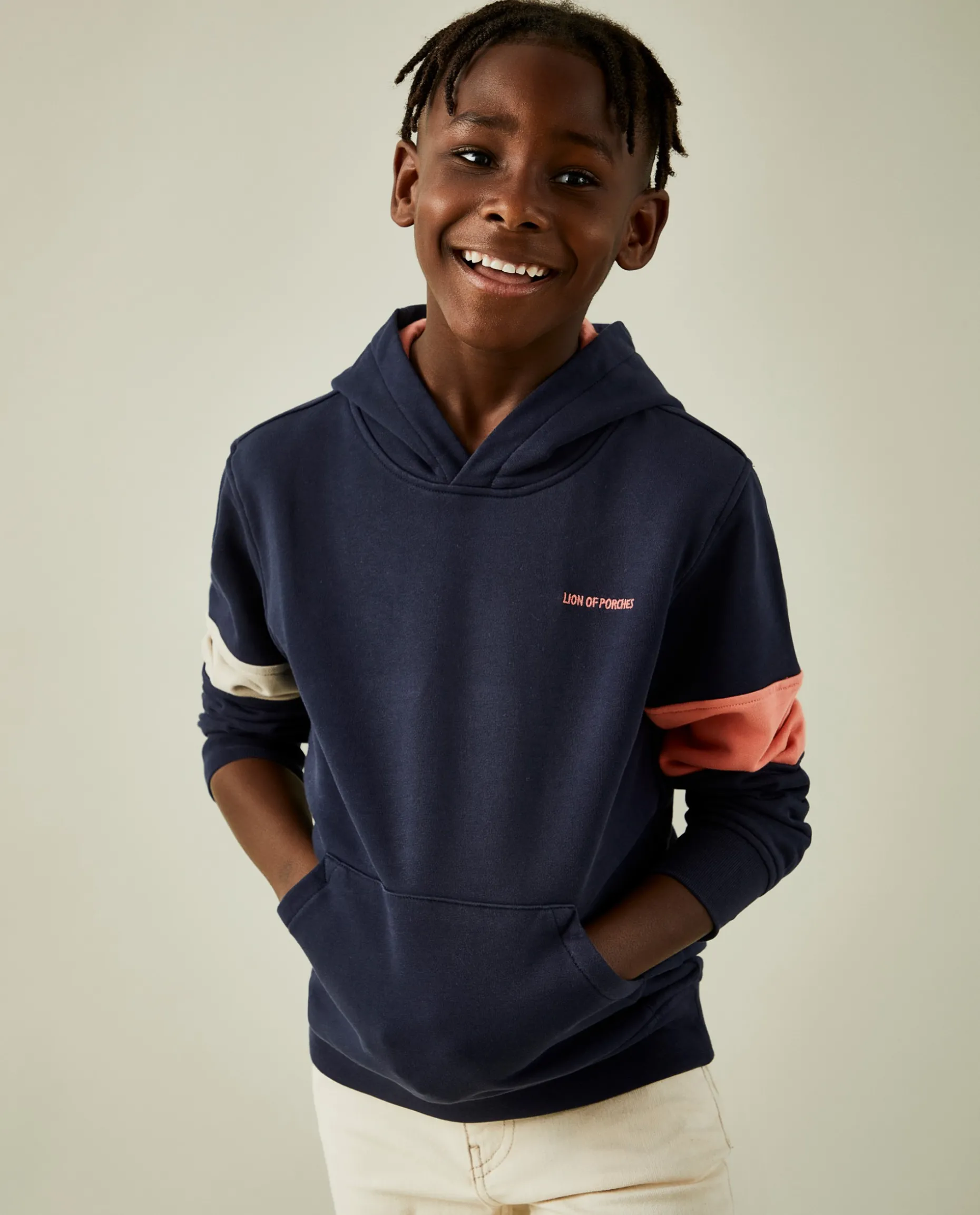 Sweater tricolor com capuz|LION OF PORCHES Flash Sale