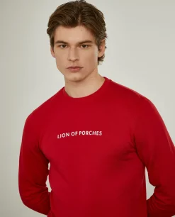 Sweatshirt de algodão com branding|LION OF PORCHES Best Sale
