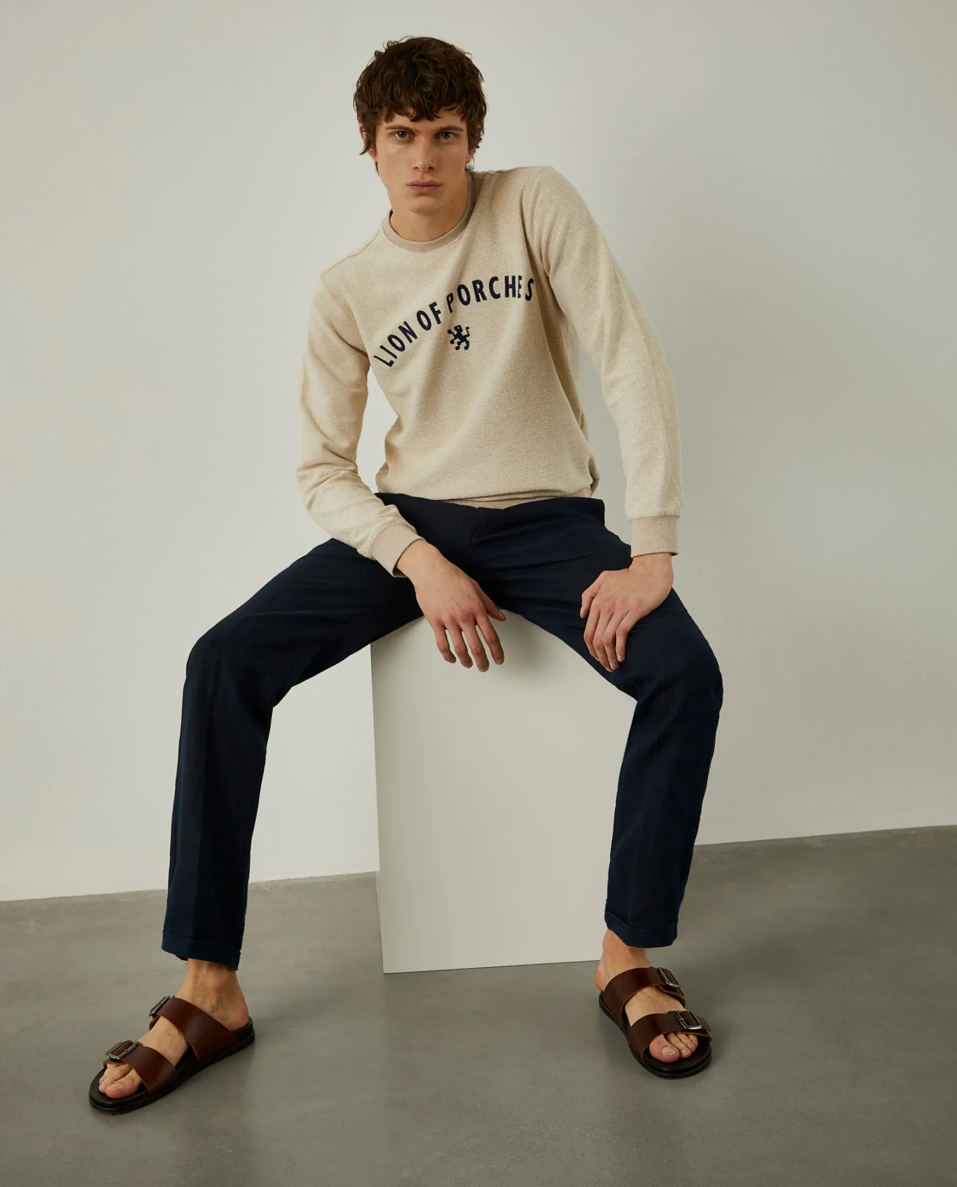 Sweatshirt de algodão com logotipo|LION OF PORCHES Sale
