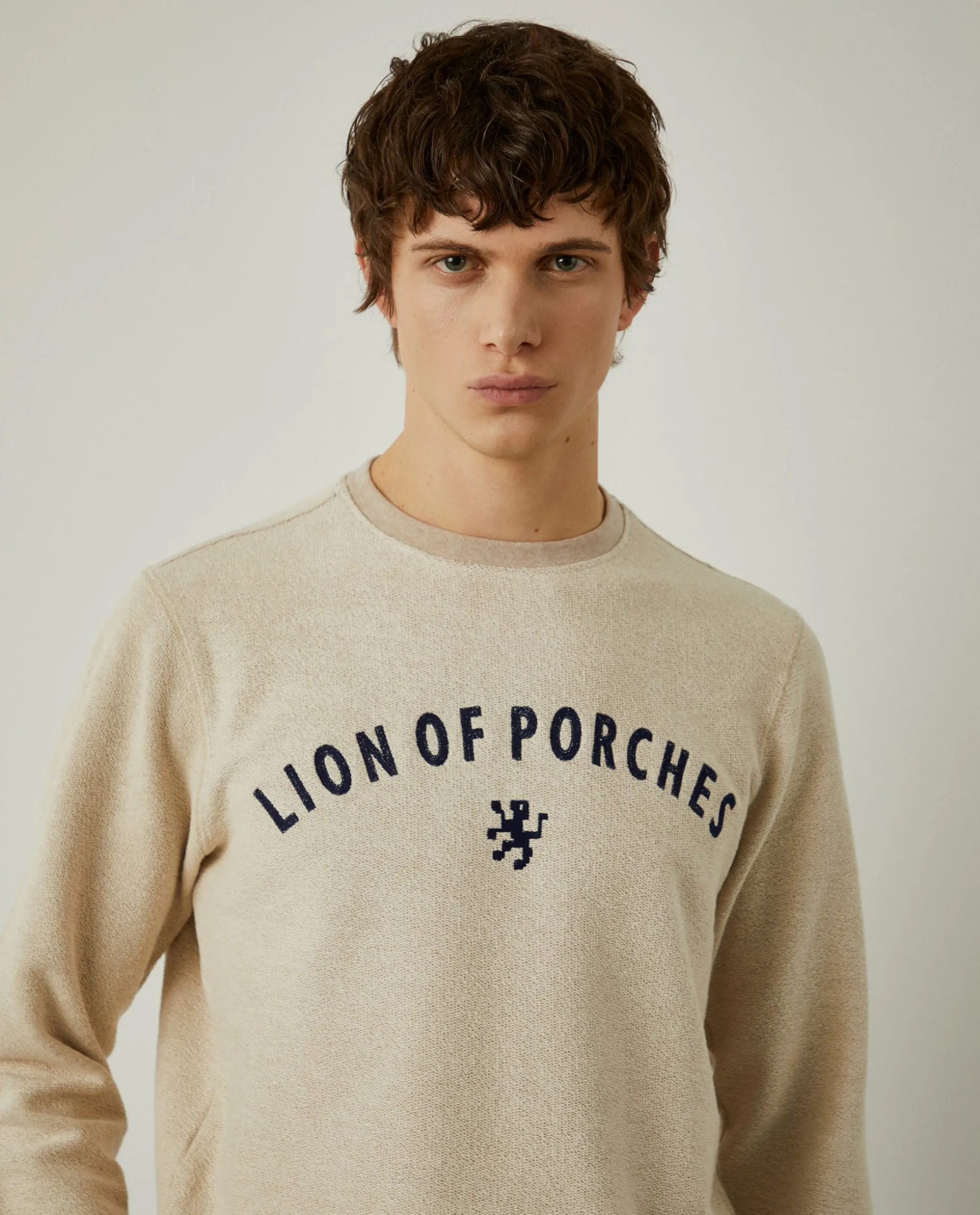 Sweatshirt de algodão com logotipo|LION OF PORCHES Sale